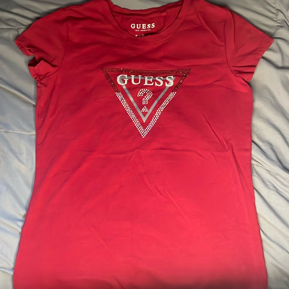 Red guess shirt